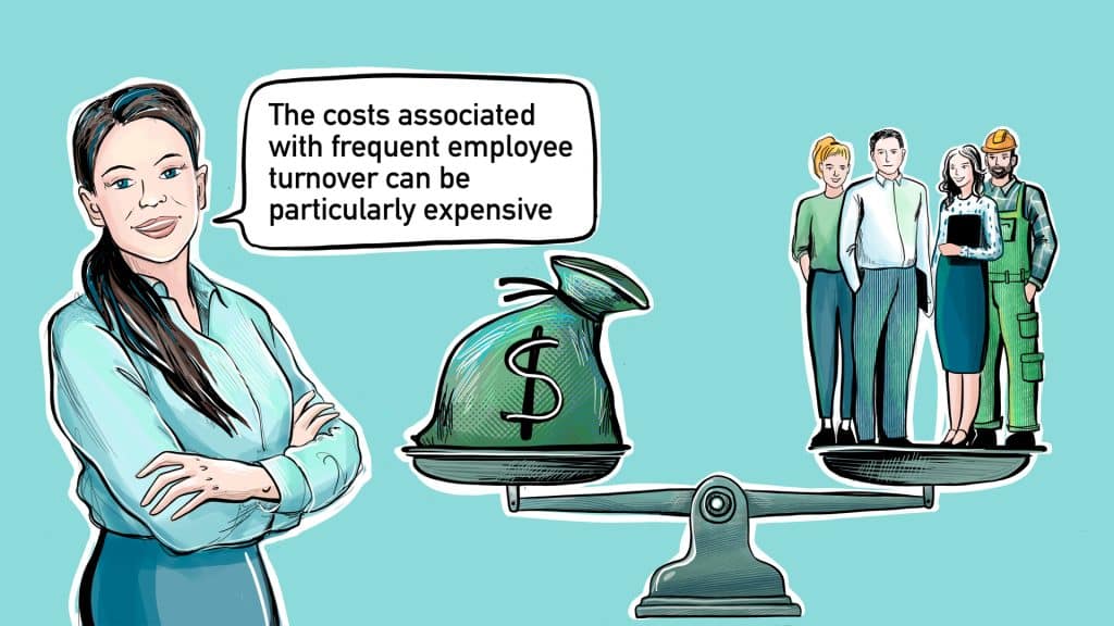 Image illustrating cost savings in hiring by choosing experienced employees over new hires.