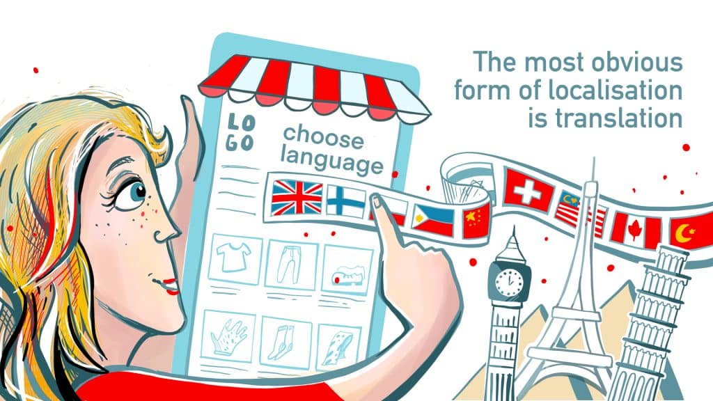 An image depicting the essence of localization through the delightful variety of language options available.