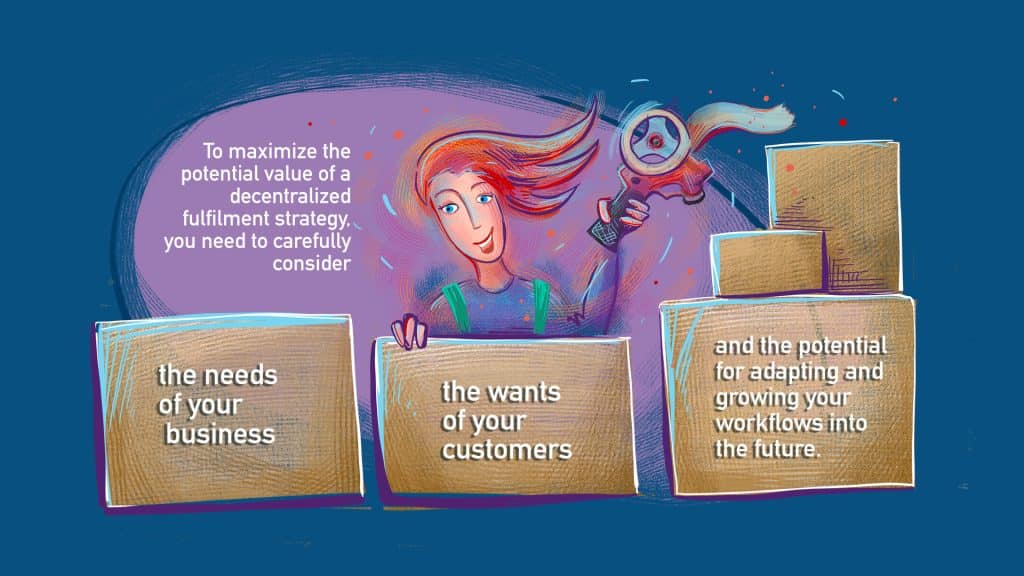 To maxmize the potential value of a decentralized fulfillment strategy, you need to carefully consider