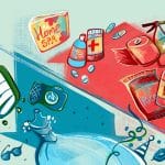 An illustration showing a variety of goods people order online for home.