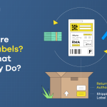 An image with the blog post title, 'What Are RMA Labels? And What Do They Do?' It depicts an RMA label being used to exchange a product for a refund.