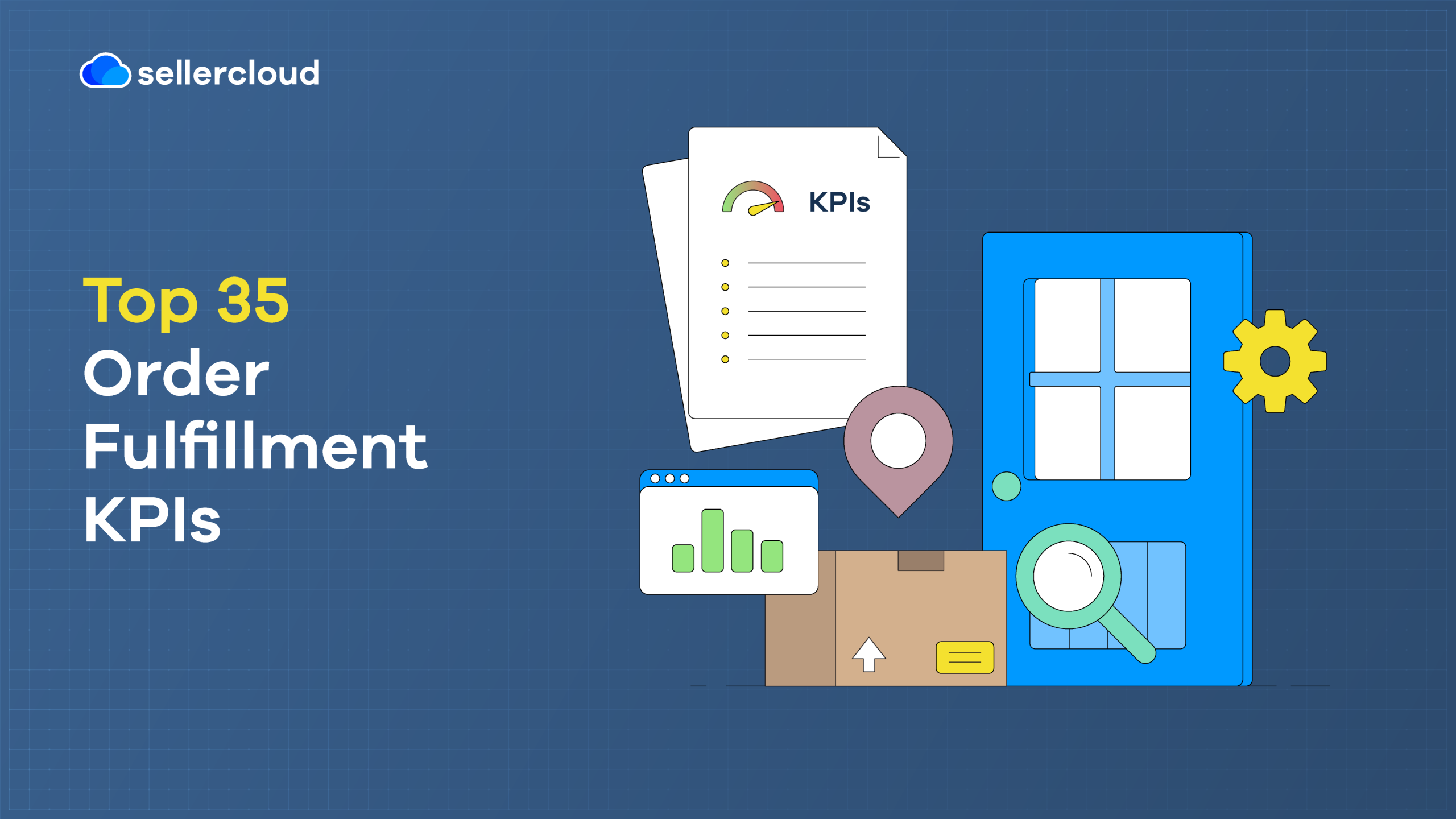 A graphic with the heading, 'Top 35 Order Fulfillment KPIs.'