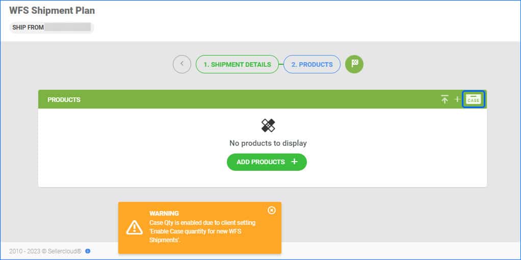 Wfs Document Enable Case Quantity for New WFS Shipment Plans | Descartes Sellercloud