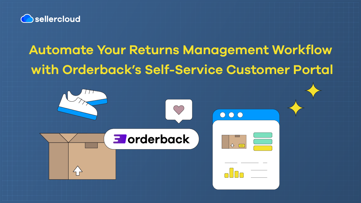 A graphic featuring the heading, 'Automate Your Returns Management Workflow with Orderback’s Self-Service Customer Portal.' It features the Orderback logo.