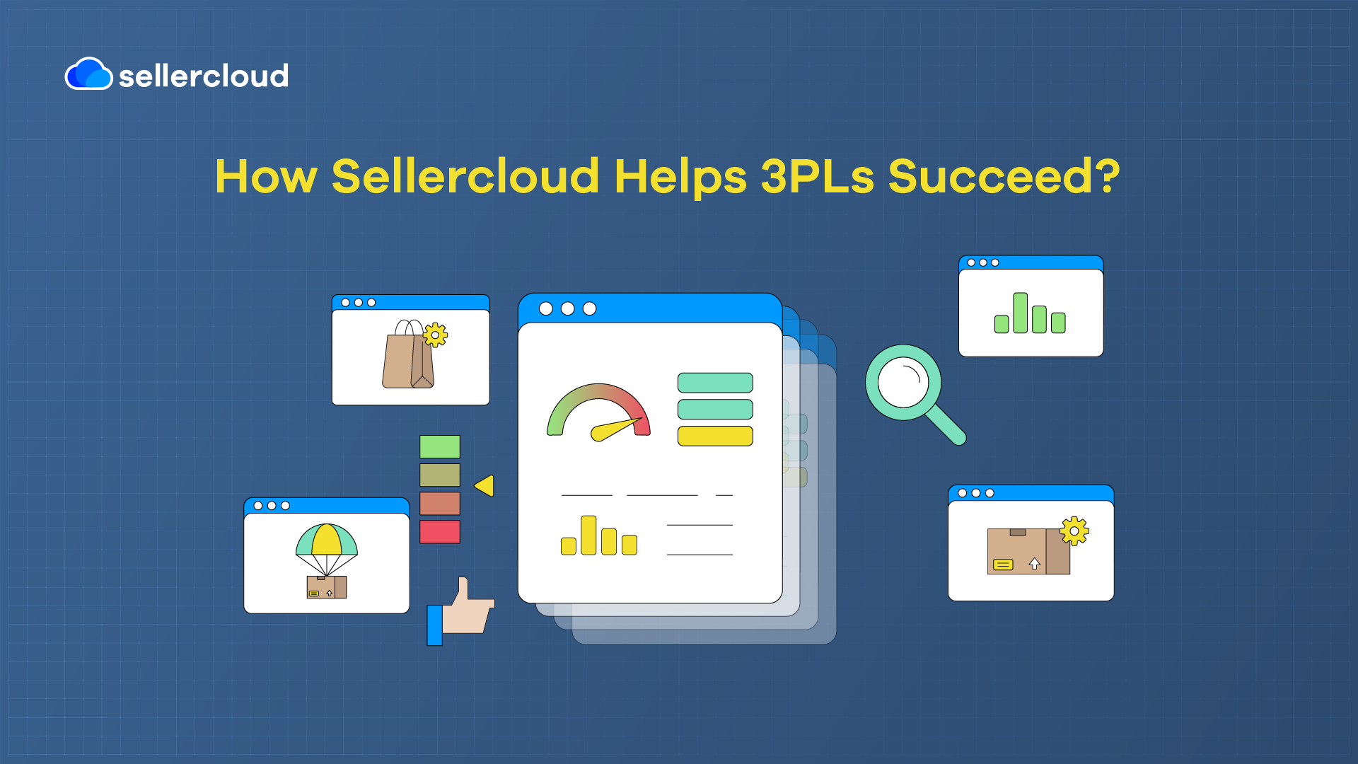 A graphic featuring the heading, 'How Descartes Sellercloud Helps 3PLs Succeed?'
