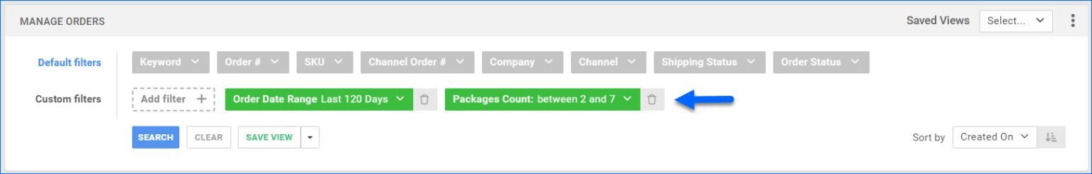 Packages Count Filter | Sellercloud
