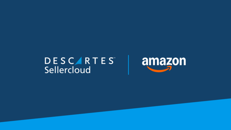 An image featuring the Descartes Sellercloud and Amazon logos.