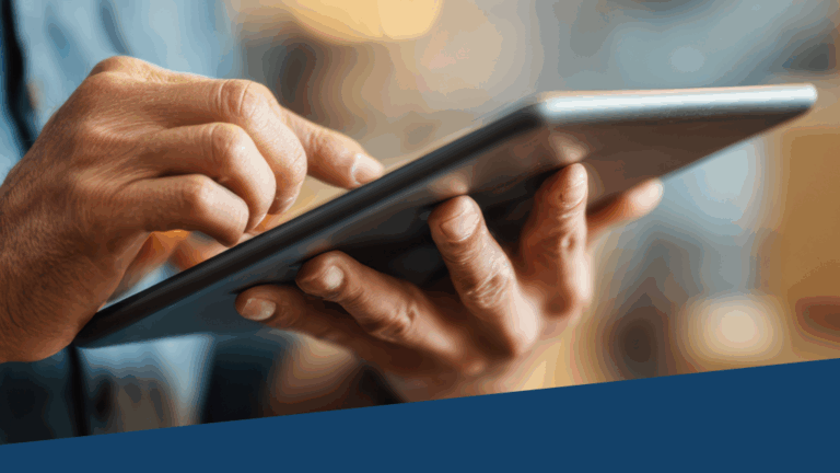 An image showing someone working from a tablet.