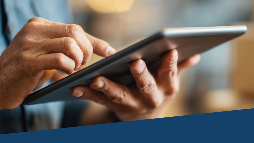 An image showing someone working from a tablet.