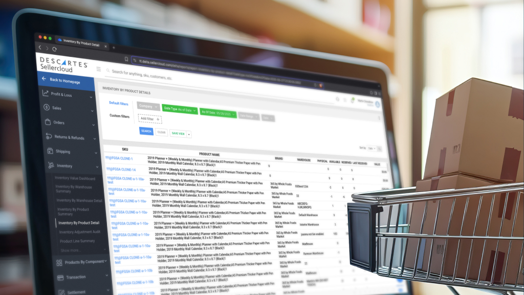 An image showing a laptop with the Sellercloud dashboard.